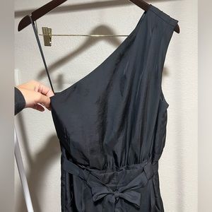 express draped one shoulder belted jumpsuit